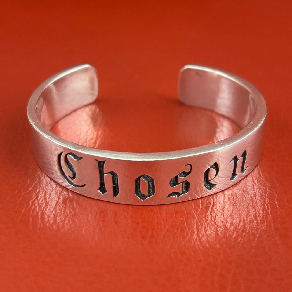 King Baby Studio sterling silver “Chosen” Queen Baby cuff bracelet. Signed.